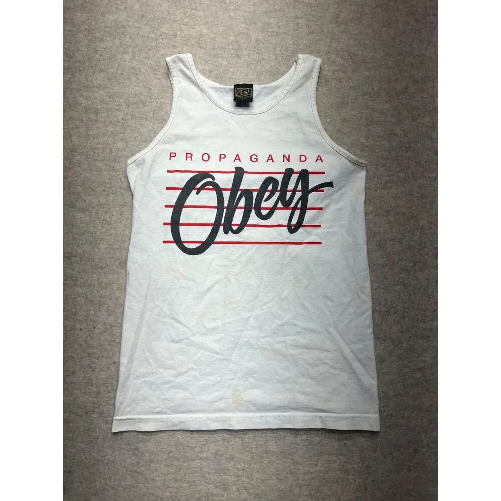 Obey Propaganda White Streetwear Tank Top Size Women's Large - Picture 1 of 8